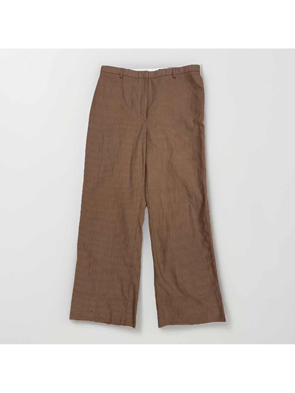 J.Crew Women's Brown Houndstooth Wool Wide-Leg Trousers Size